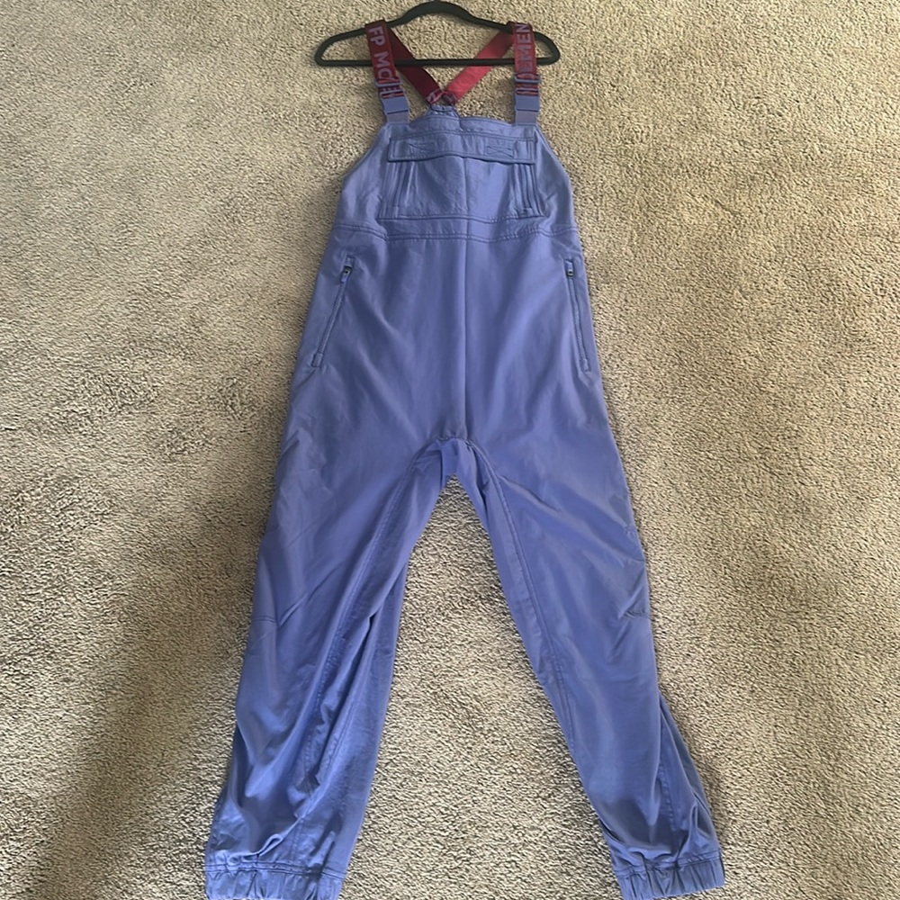 Free people movement purple utility overall jumpsuit